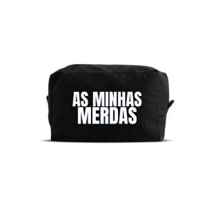 Necessaire preto (100% algodão) "As minhas merdas"