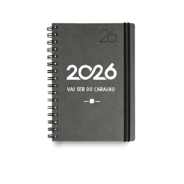 Agenda diária 2026 c/ argolas (A5) "2026 vai ser do caralho/ caraças"
