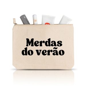 Bolsa grande "merdas do verão" c/ bolsa interior (100% algodão)