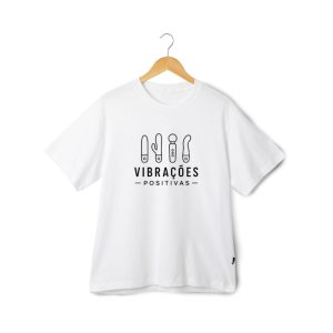 NOVA COLEÇÃO: T-shirt Mulher "vibrações positivas" (100% algodão) - modelo "cropped"