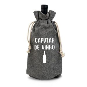 Saco para garrafa de vinho "Caputah de vinho" (100% algodão reciclado)
