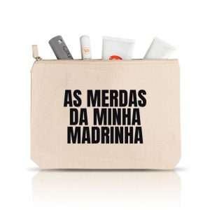 Bolsa grande "merdas da minha madrinha" c/ bolsa interior (100% algodão)