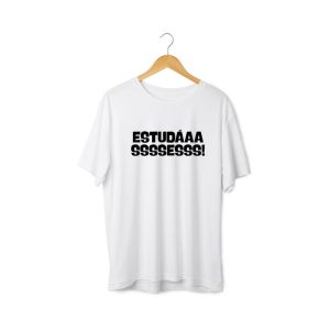 NOVA COLEÇÃO: T-shirt homem “ESTUDÁSSSEEEESSS!| (100% algodão) | Disponível em branco ou preto