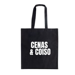 Saco preto "Cenas e Coiso" (100% algodão, 180gr.)